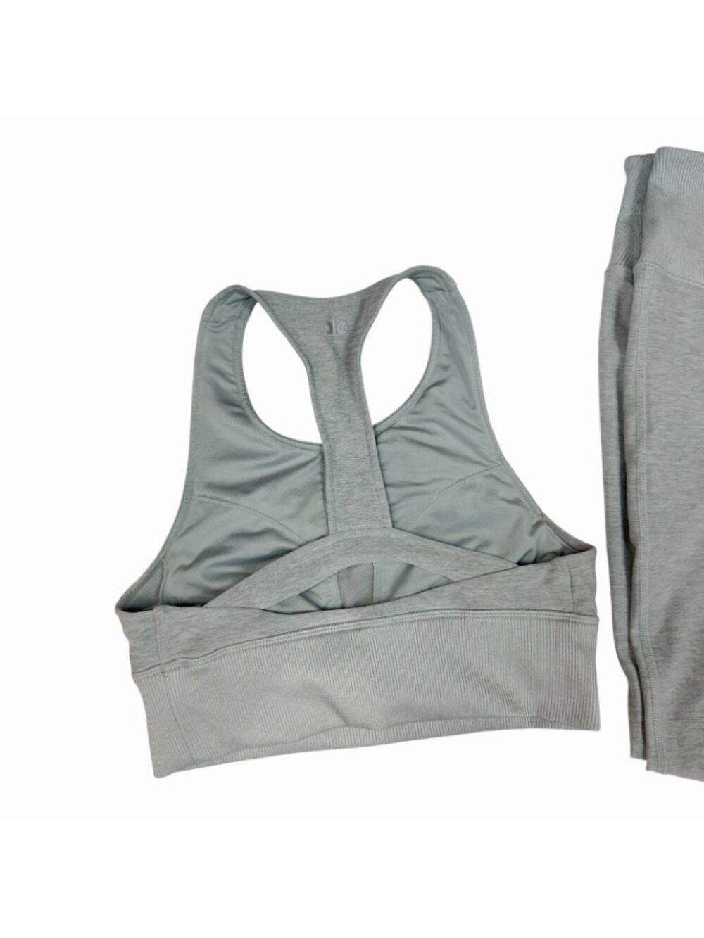 ALO Yoga Alosoft Matching Set XS Serenity Sports Bra + Lounge Leggings Heathered - Picture 6 of 16